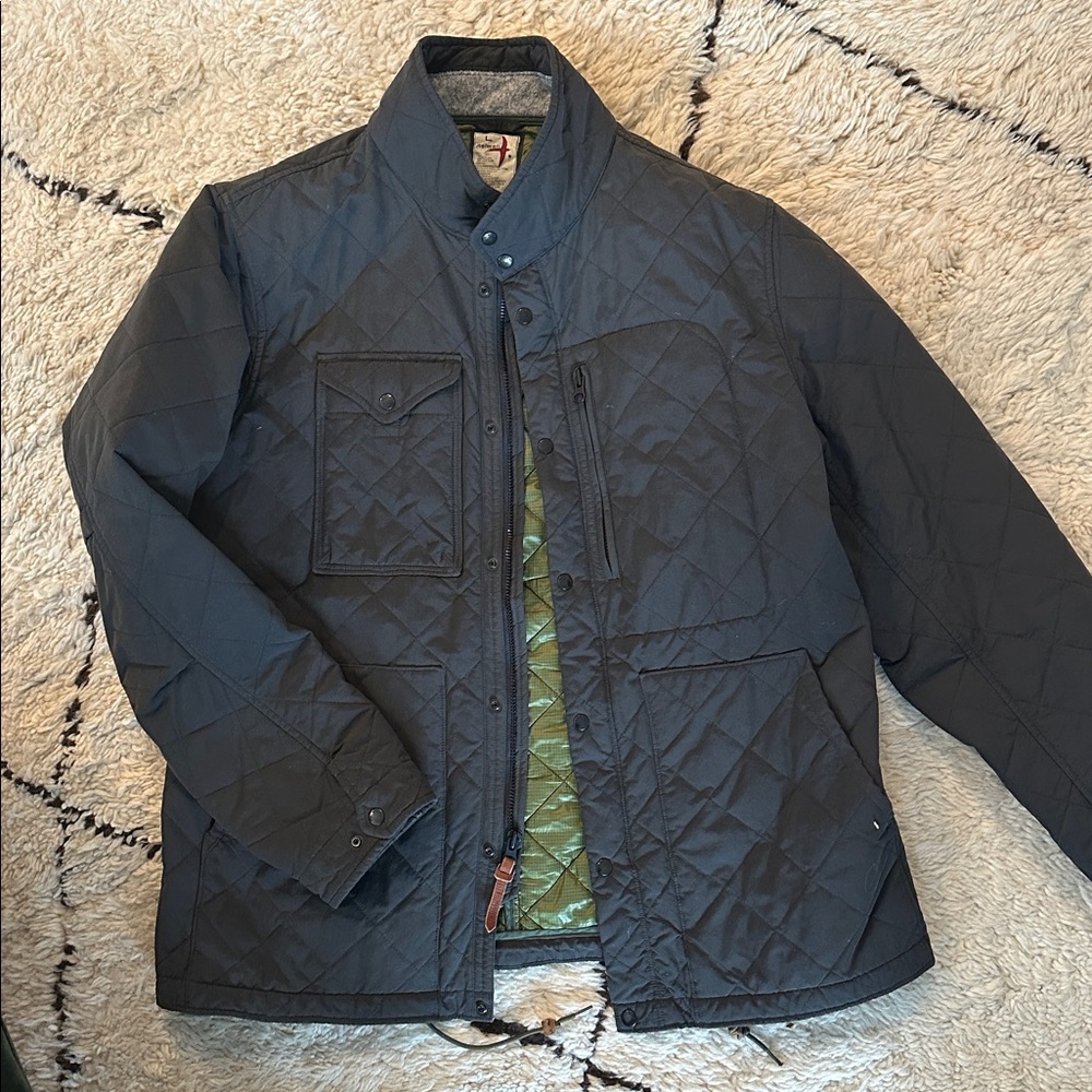 Relwen Quilted Insulated Tanker Jacket in charcoal - Picture 2 of 6